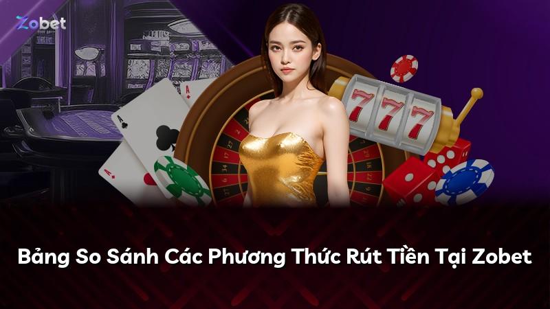 Bảng So Sánh Các Phương Thức Rút Tiền Tại Zobet